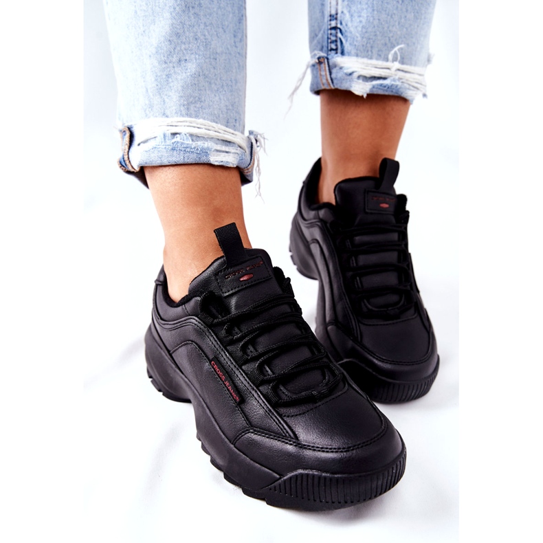 Cross Jeans Zapatos deportivos femeninos jeans cruzados negros ee2r4134c 2