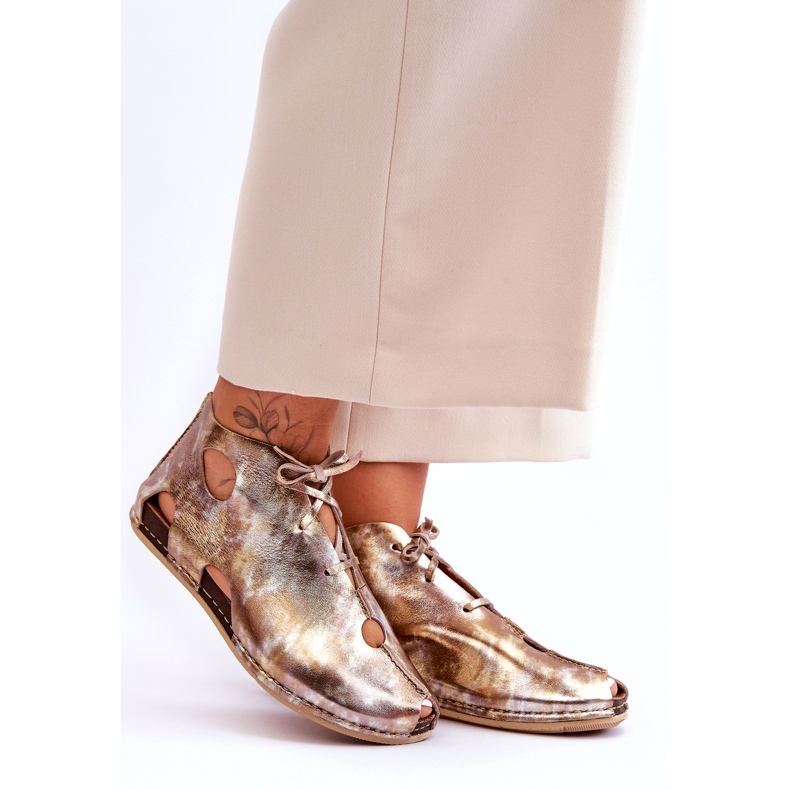 Maciejka Botas de cuero ligeras 03426-42 Oro dorado 5