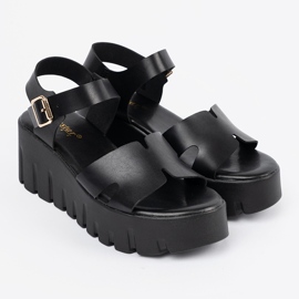 Seastar Sandalias negras para mujeres en una plataforma alta negro 2 Seastar Sandalias negras para mujeres en una plataforma alta negro 2