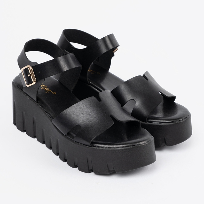Seastar Sandalias negras para mujeres en una plataforma alta negro 2 Seastar Sandalias negras para mujeres en una plataforma alta negro 2