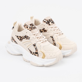 Zapatillas beige con motivo animal 3