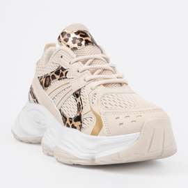 Zapatillas beige con motivo animal 1