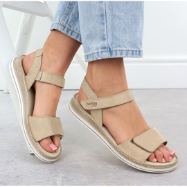 Sandalias de cuero para mujeres para beige helios 155 4