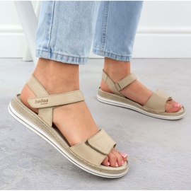 Sandalias de cuero para mujeres para beige helios 155 5