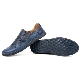 Polbut Zapatos hombre verano piel 401L azul marino con marrón 2 Polbut Zapatos hombre verano piel 401L azul marino con marrón 2
