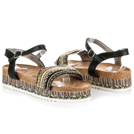 Kylie Sandalias planas con estampado negro 5