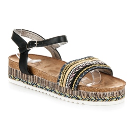 Kylie Sandalias planas con estampado negro 2