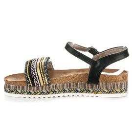 Kylie Sandalias planas con estampado negro 3