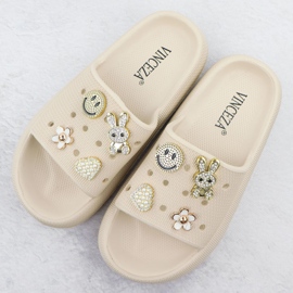 Vinceza Aletas de espuma para la playa de piscina en la plataforma beige con decoraciones Vincez 76055 3