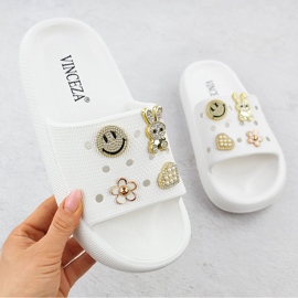 Flip Flip Flip en la playa de la piscina en la plataforma blanca decorada Vinceza 76055 blanco 1