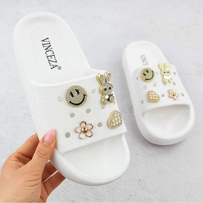 Flip Flip Flip en la playa de la piscina en la plataforma blanca decorada Vinceza 76055 blanco 1