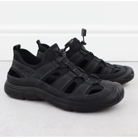 Openwork Black T.Sokolski L25-382 zapatos de cuero para hombres negro 1