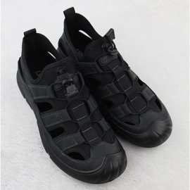 Openwork Black T.Sokolski L25-382 zapatos de cuero para hombres negro 2