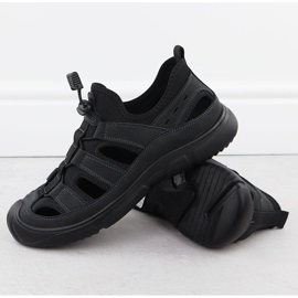 Openwork Black T.Sokolski L25-382 zapatos de cuero para hombres negro 4