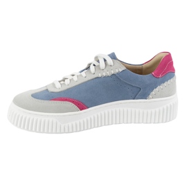 Olivier Zapatillas de deporte de cuero para mujeres en la plataforma N1202S4 azul 2