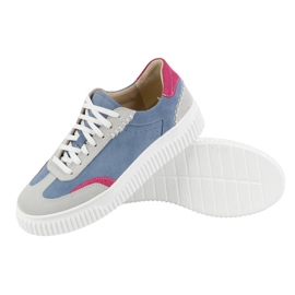 Olivier Zapatillas de deporte de cuero para mujeres en la plataforma N1202S4 azul 5