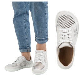 WASAK Zapatos de mujer de cuero minimalista de mujeres 0772SW White blanco 7