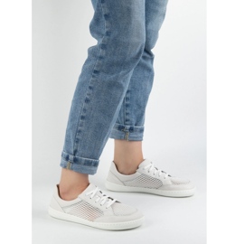 WASAK Zapatos de mujer de cuero minimalista de mujeres 0772SW White blanco 8