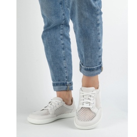 WASAK Zapatos de mujer de cuero minimalista de mujeres 0772SW White blanco 9