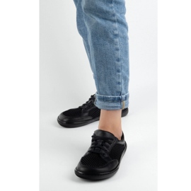 WASAK Zapatos descalzos de mujer cuero minimalista 0772SW negro 5