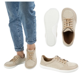 WASAK Zapatos de mujer descalzo de cuero minimalista Len 0772W ECRU beige 4
