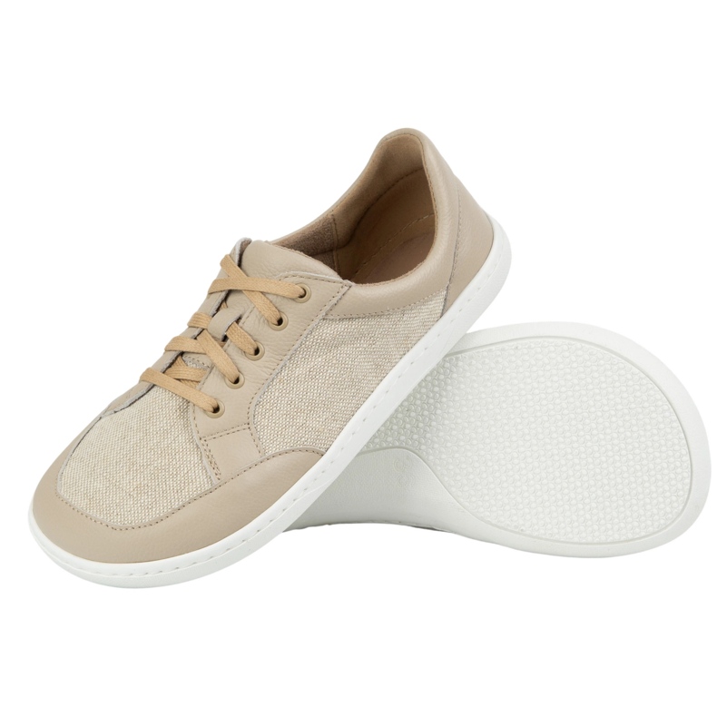 WASAK Zapatos de mujer descalzo de cuero minimalista Len 0772W ECRU beige 1