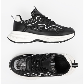 Shelvt Zapatillas negras para mujeres con inserciones decorativas negro 3
