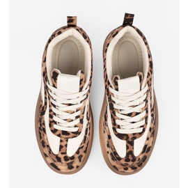 Zapatillas de deporte para mujeres con estampado de leopardo marrón 3