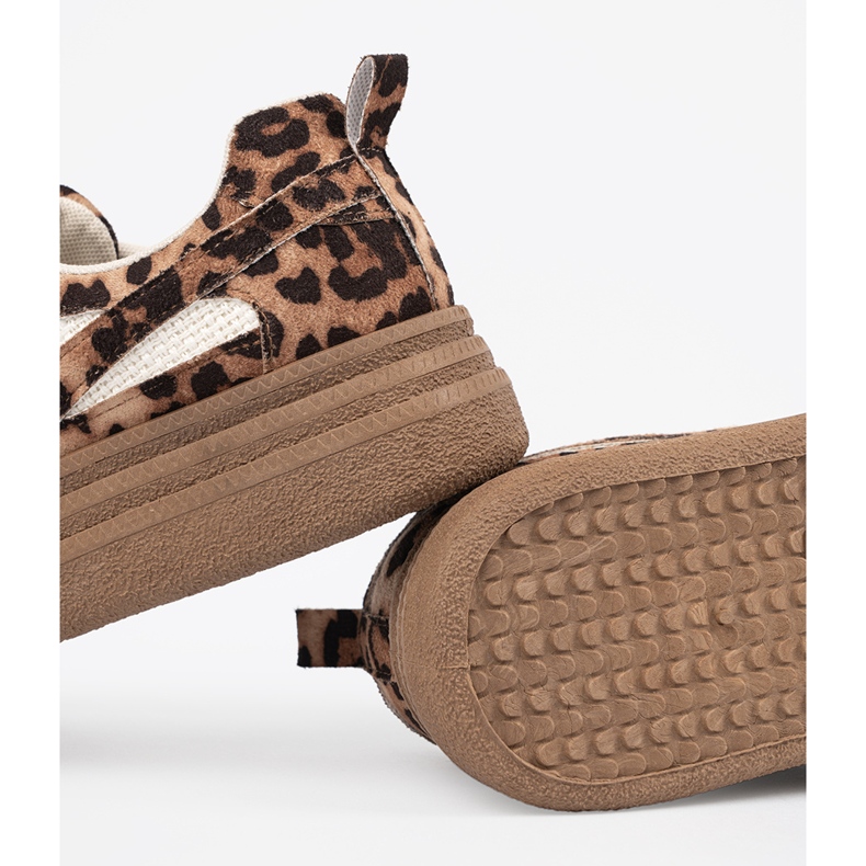 Zapatillas de deporte para mujeres con estampado de leopardo marrón 1