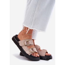 Flip de gamuza femenina con abrazaderas decorativas de Big Star RR274659 Rosa claro 1