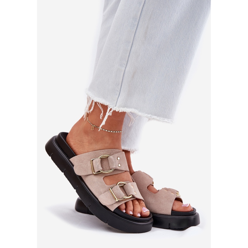 Flip de gamuza femenina con abrazaderas decorativas de Big Star RR274659 Rosa claro 1