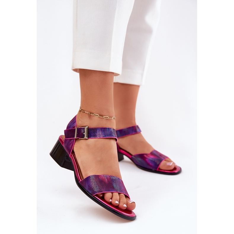 Maciejka N6802-15 Sandalias de fútbol de cuero rosa 2