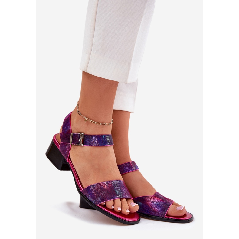 Maciejka N6802-15 Sandalias de fútbol de cuero rosa 1