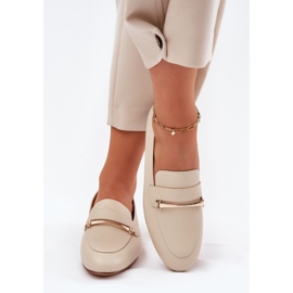 Zapatos de cuero para mujeres maciejka k6809-04 beige 4