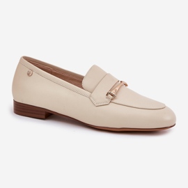 Zapatos de cuero para mujeres maciejka k6809-04 beige 5
