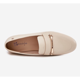 Zapatos de cuero para mujeres maciejka k6809-04 beige 2