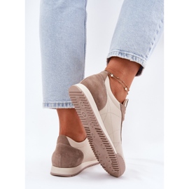 Laura Messi 2935 zapatos deportivos de cuero para mujeres beige 6