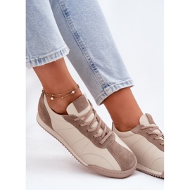 Laura Messi 2935 zapatos deportivos de cuero para mujeres beige 8