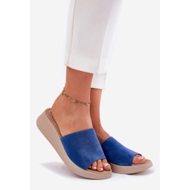 Flip fallas de gamuza para mujeres en el Panto Fino RR267041 Wedge Blue azul 1 Flip fallas de gamuza para mujeres en el Panto Fino RR267041 Wedge Blue azul 1
