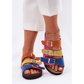 Flip de gamuza para mujeres con panto fino rr267033 fucsia hebillas rosado 3
