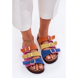 Flip de gamuza para mujeres con panto fino rr267033 fucsia hebillas rosado 5