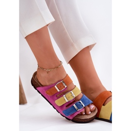 Flip de gamuza para mujeres con panto fino rr267033 fucsia hebillas rosado 7