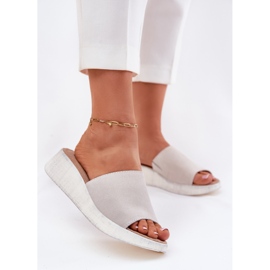 Flip fallas de gamuza para mujeres en el panto Fino RR267044 Gray Wedge gris 2