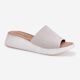 Flip fallas de gamuza para mujeres en el panto Fino RR267044 Gray Wedge gris 4