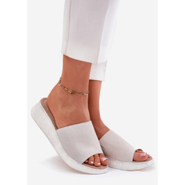 Flip fallas de gamuza para mujeres en el panto Fino RR267044 Gray Wedge gris 1