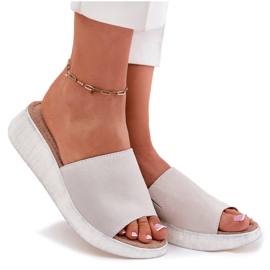 Flip fallas de gamuza para mujeres en el panto Fino RR267044 Gray Wedge gris 7