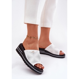 Flip de cuero para mujeres Vinceza 41477 White blanco 2