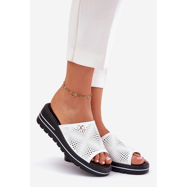 Flip de cuero para mujeres Vinceza 41477 White blanco 1