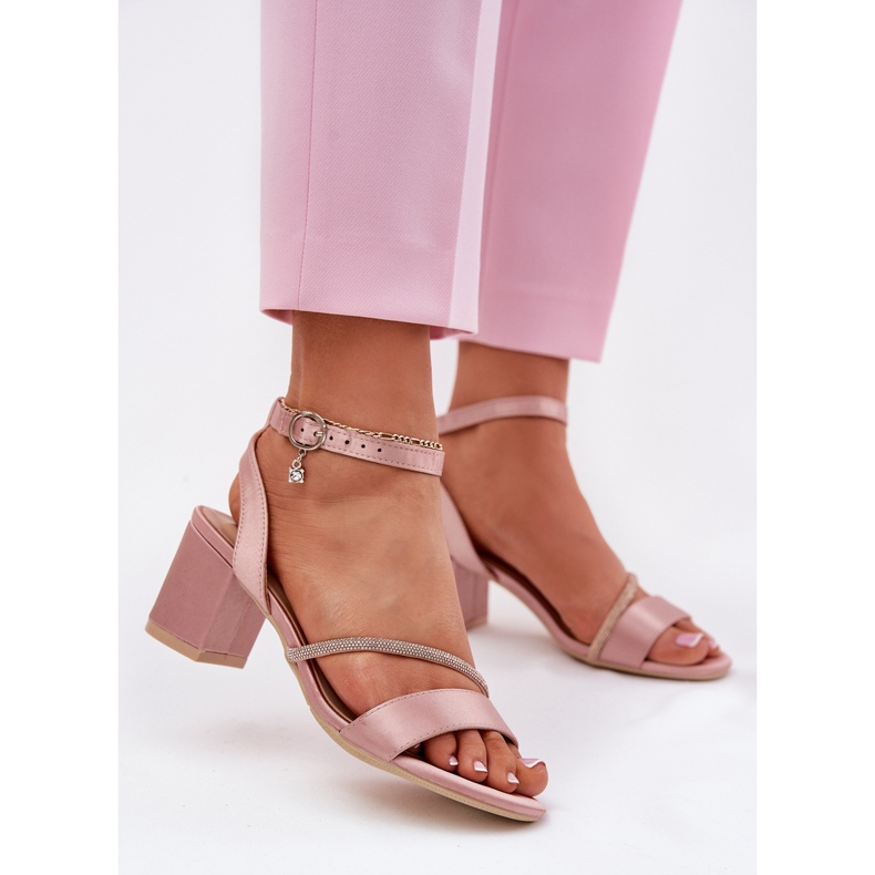 Sandalias para mujeres en el pilar con Vinceza 20268 Pink Zircons rosado 2