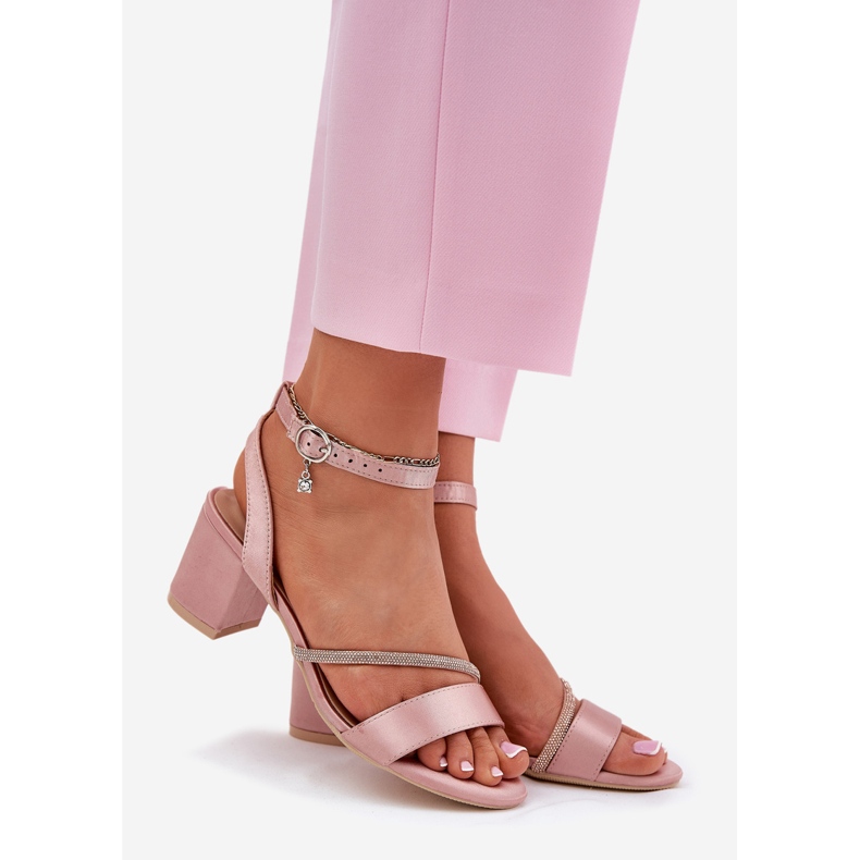 Sandalias para mujeres en el pilar con Vinceza 20268 Pink Zircons rosado 1
